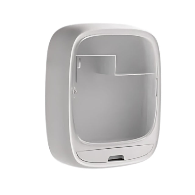 Comestiquero montable blanco de plástico resistente, ideal para organizar cosméticos y accesorios en baño o dormitorio.-1-1-1