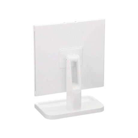Espejo plegable 360° negro mate con tres caras, ideal para maquillaje y cuidado personal, compacto y fácil de transportar.-1-2-1