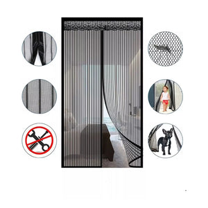 Malla ventana magnética blanca de 210 cm, resistente y fácil de instalar, bloquea moscas mientras permite ventilación.-1-1-1
