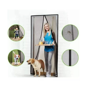 Malla ventana magnética blanca de 210 cm, resistente y fácil de instalar, bloquea moscas mientras permite ventilación.-1-2-1