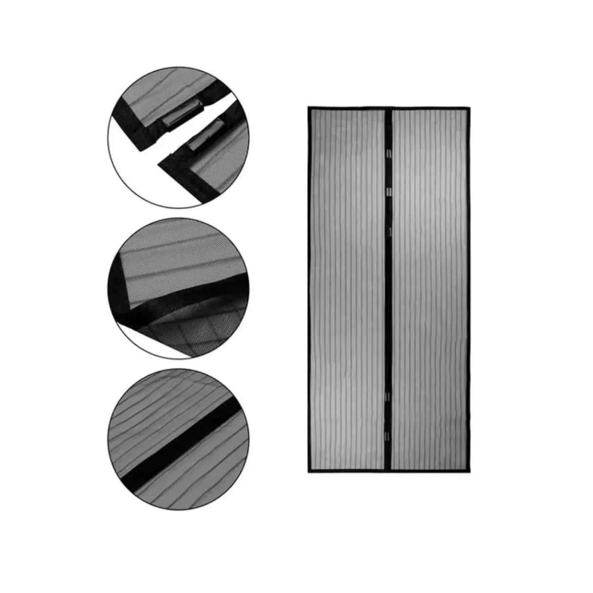 Malla ventana magnética blanca de 210 cm, resistente y fácil de instalar, bloquea moscas mientras permite ventilación.-1-3-1