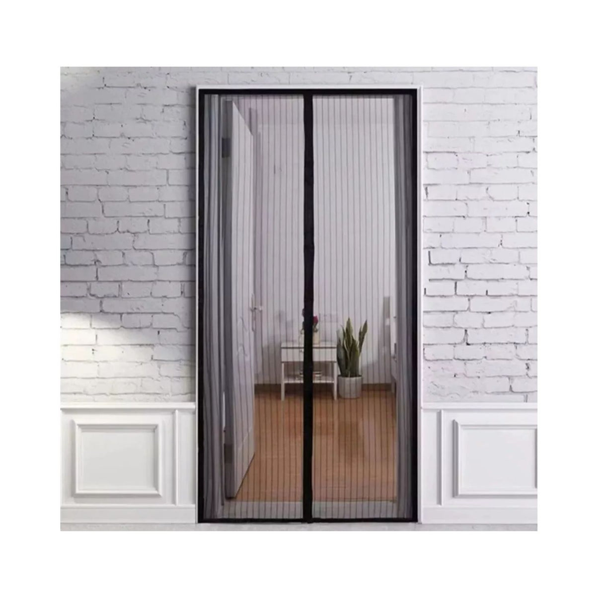 Malla ventana magnética blanca de 210 cm, resistente y fácil de instalar, bloquea moscas mientras permite ventilación.-1-4-1