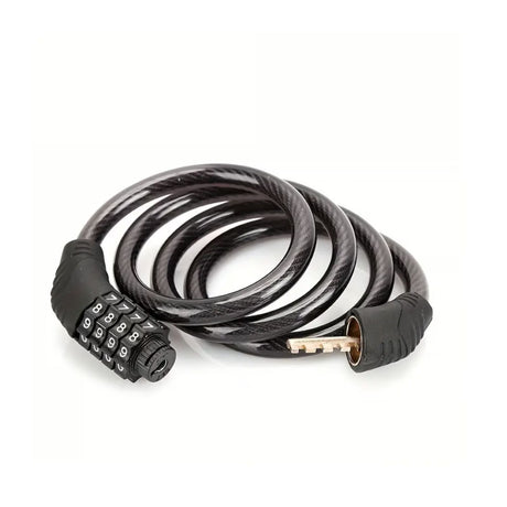 Candado de bicicleta negro de 20 cm, acero resistente, compacto y ligero, ideal para asegurar bicicletas en espacios públicos.-1-1-1