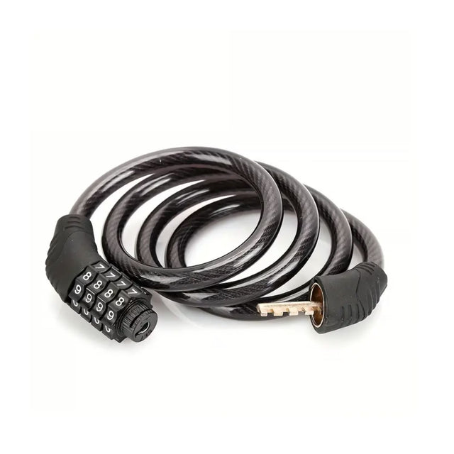 Candado de bicicleta negro de 20 cm, acero resistente, compacto y ligero, ideal para asegurar bicicletas en espacios públicos.-1-1-1
