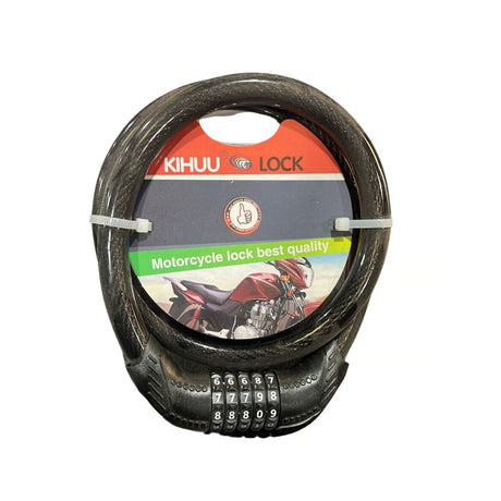 Candado de bicicleta negro de 20 cm, acero resistente, compacto y ligero, ideal para asegurar bicicletas en espacios públicos.-1-2-1