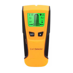 Escáner digital detector de pared 3 en 1, color naranja, compacto y resistente, ideal para localizar madera, metal y electricidad en paredes.-1-2-1