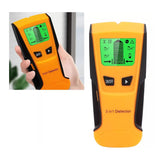 Escáner digital detector de pared 3 en 1, color naranja, compacto y resistente, ideal para localizar madera, metal y electricidad en paredes.-3