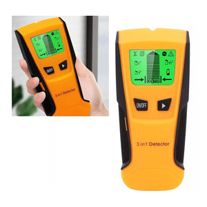 Escáner digital detector de pared 3 en 1, color naranja, compacto y resistente, ideal para localizar madera, metal y electricidad en paredes.-1-3-1