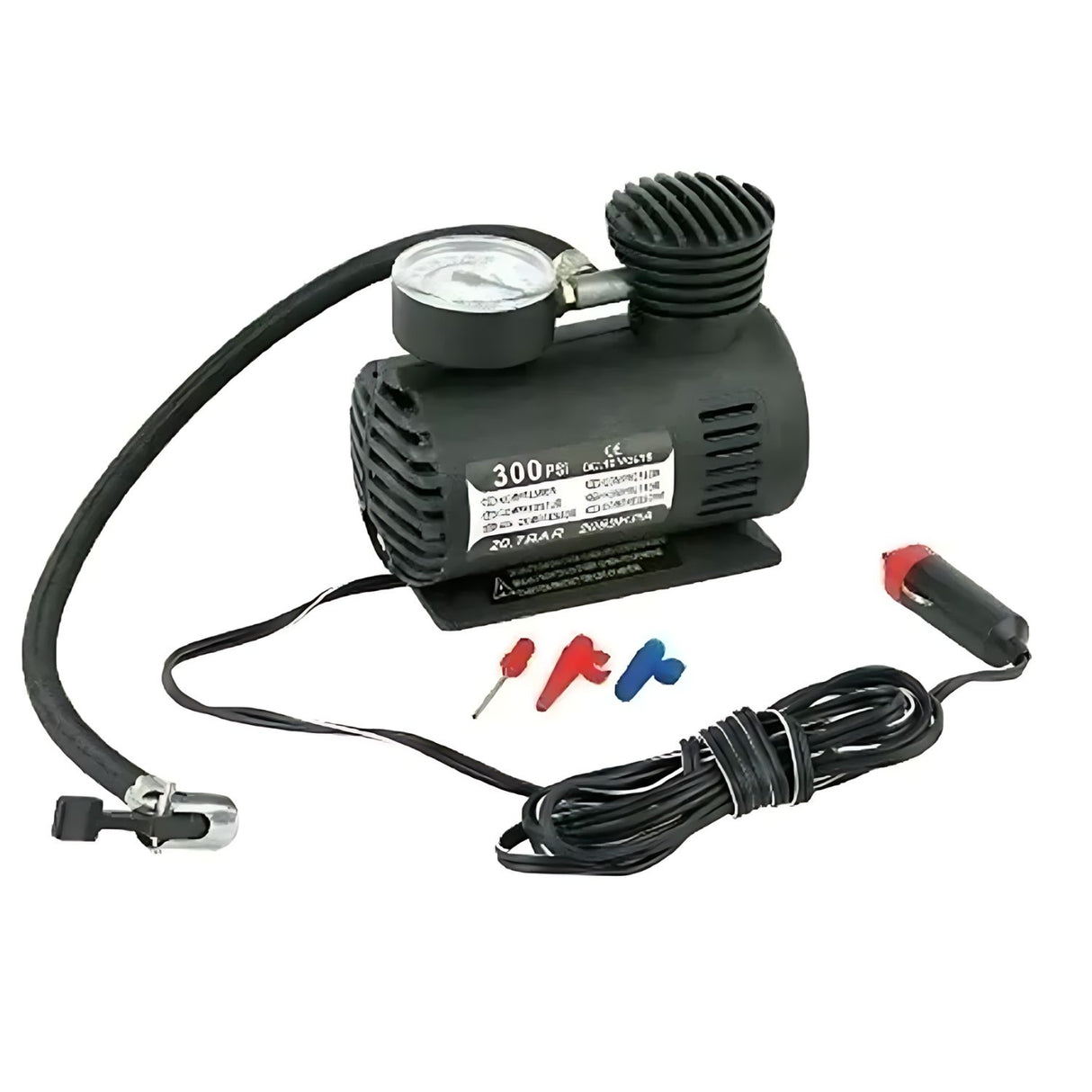 Air Compresor DC 12V portátil negro, inflado rápido para neumáticos y juguetes, diseño compacto y ergonómico, ideal para viajes.-1-3-1