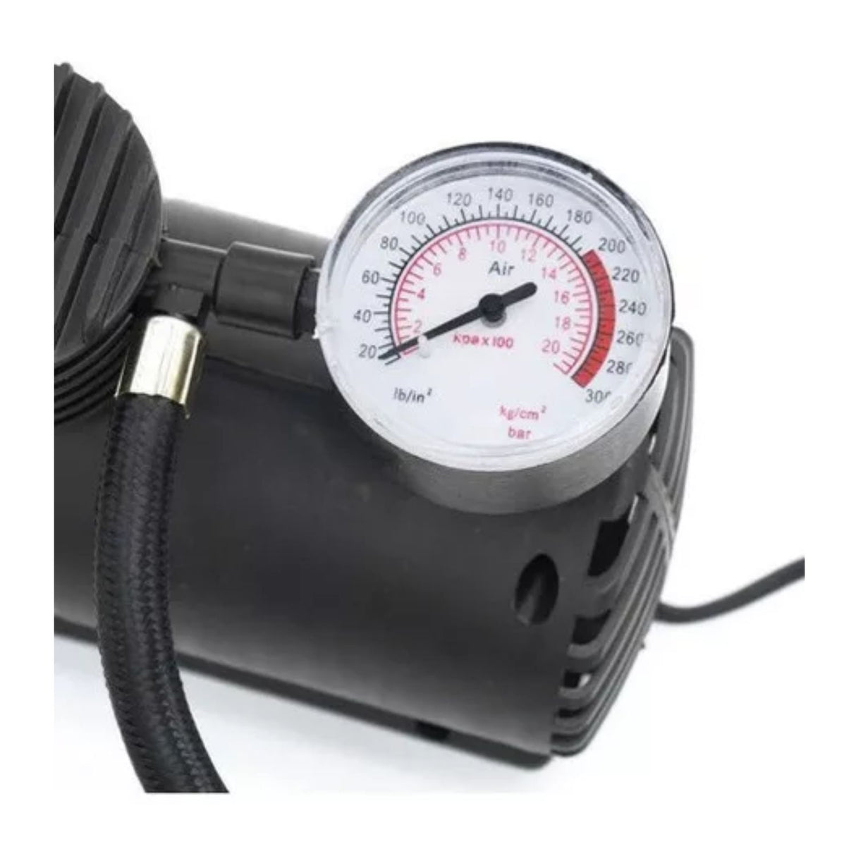Air Compresor DC 12V portátil negro, inflado rápido para neumáticos y juguetes, diseño compacto y ergonómico, ideal para viajes.-1-4-1