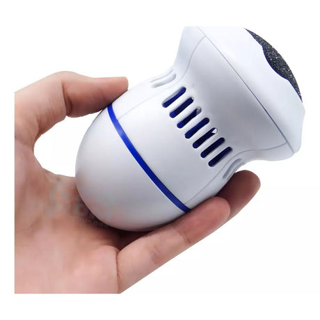 Máquina removedora de callos blanca y azul, ergonómica, con cabezal rotativo para pies suaves y cuidados en casa.-1-1-1