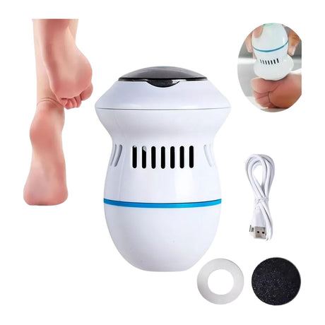 Máquina removedora de callos blanca y azul, ergonómica, con cabezal rotativo para pies suaves y cuidados en casa.-1-2-1