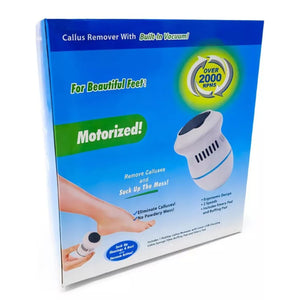 Máquina removedora de callos blanca y azul, ergonómica, con cabezal rotativo para pies suaves y cuidados en casa.-1-4-1