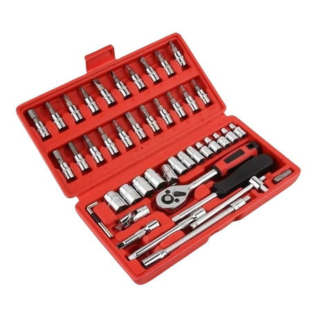Kit de dados de 46 piezas en plata brillante, fabricados en plástico acrílico, ideales para juegos de mesa y rol, duraderos y portátiles.-1-1-1