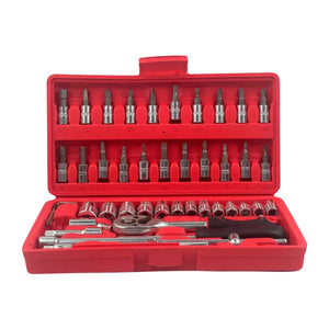 Kit de dados de 46 piezas en plata brillante, fabricados en plástico acrílico, ideales para juegos de mesa y rol, duraderos y portátiles.-1-4-1