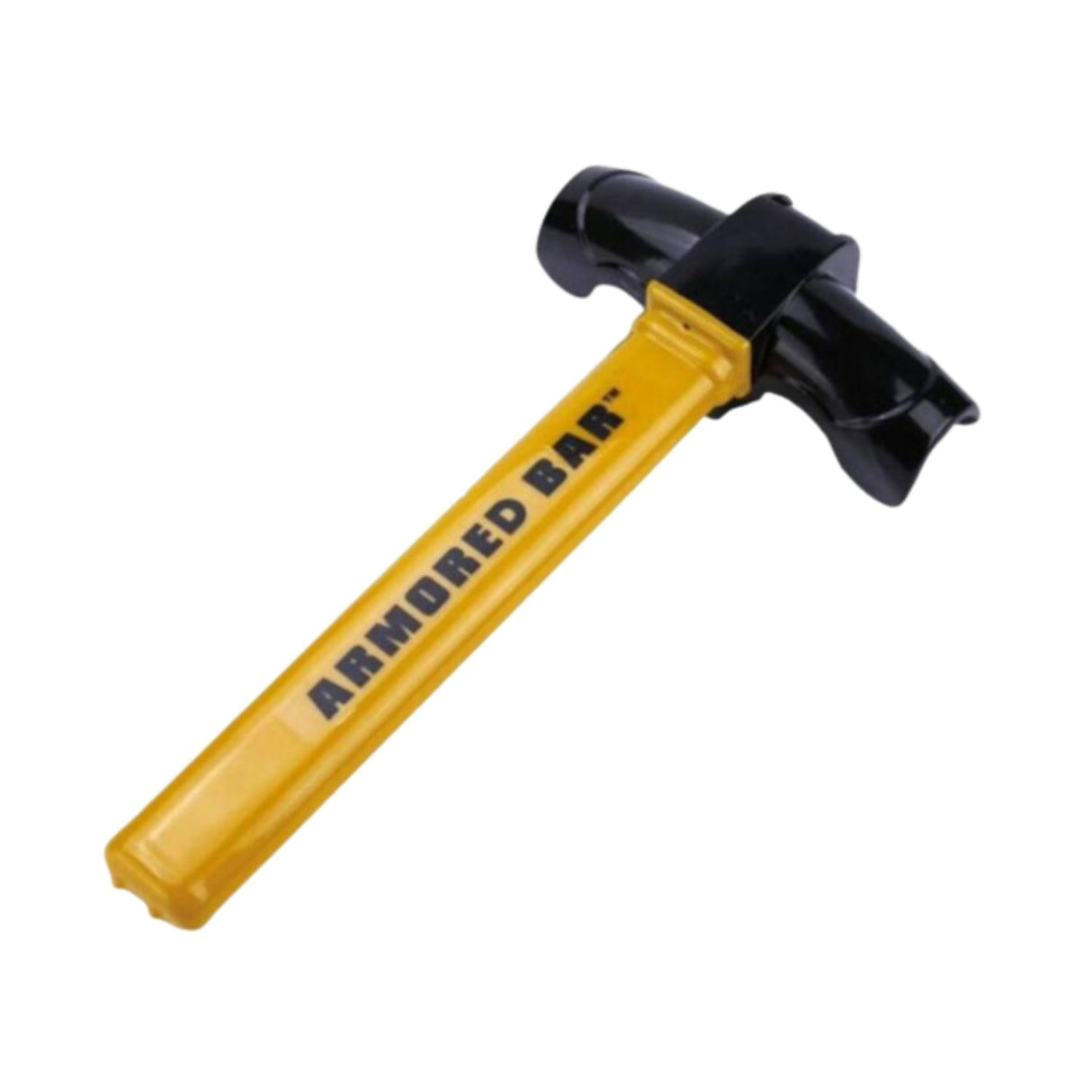 Traba volante amarilla de 36 cm, metálica y resistente, ideal para prevenir robos en vehículos. Diseño ergonómico y fácil de usar.-1-1-1