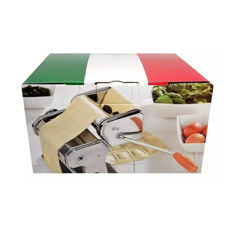 Máquina de ravioles manual de acero inoxidable, 20 cm, color plata brillante, ideal para hacer ravioles y pasta fresca en casa.-1-2-1