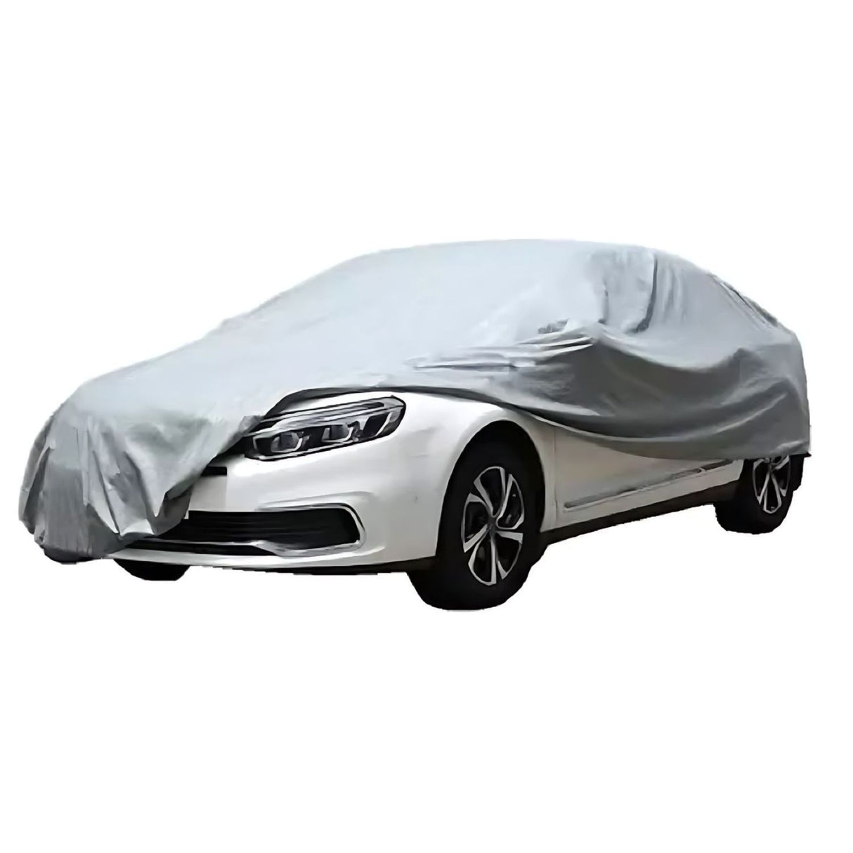 Cobertor de vehículo gris impermeable de 480 cm, resistente a agua y rayos UV, ideal para proteger coches en exteriores e interiores.-1-1-1