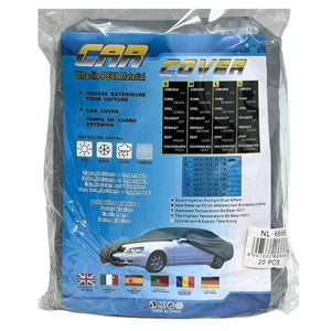 Cobertor de vehículo gris impermeable de 480 cm, resistente a agua y rayos UV, ideal para proteger coches en exteriores e interiores.-1-2-1