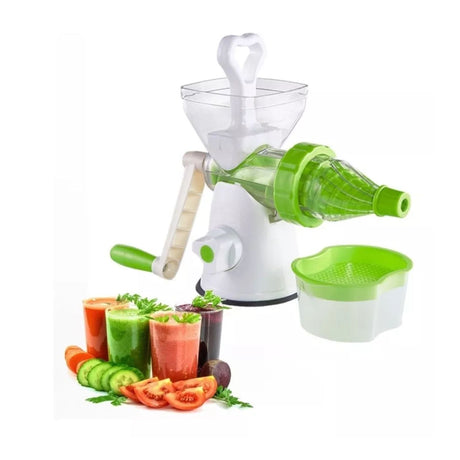Juguera manual verde de 35 cm, ergonómica y robusta, ideal para exprimir frutas frescas. Fácil de limpiar y almacenar.-1-2-1