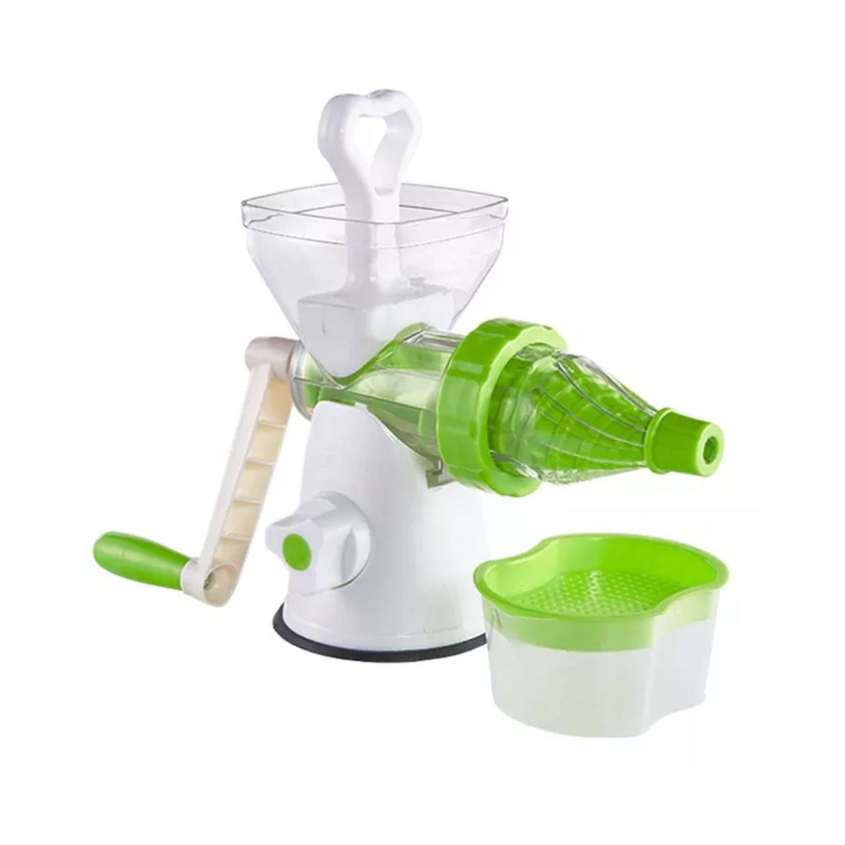 Juguera manual verde de 35 cm, ergonómica y robusta, ideal para exprimir frutas frescas. Fácil de limpiar y almacenar.-1-4-1