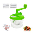 Picador de verduras manual verde de 19 cm, con cuchillas de acero inoxidable y base antideslizante, ideal para picar frutas y hierbas.-1