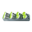 Especiero verde de plástico con 8 frascos herméticos, ideal para organizar especias en cocinas modernas. Diseño compacto y elegante.-1-1-1
