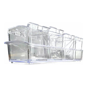 Especiero acrílico transparente de 4 compartimientos, 24 cm, con tapa hermética para mantener especias frescas y organizadas en la cocina.-1-1-1