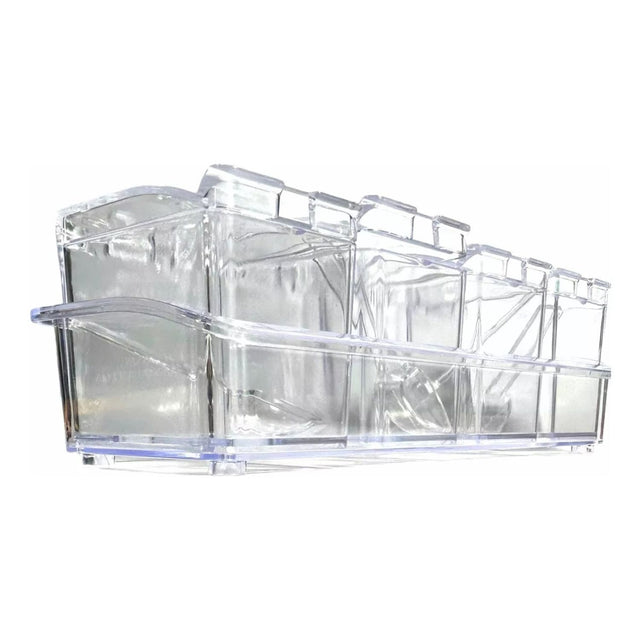 Especiero acrílico transparente de 4 compartimientos, 24 cm, con tapa hermética para mantener especias frescas y organizadas en la cocina.-1-1-1