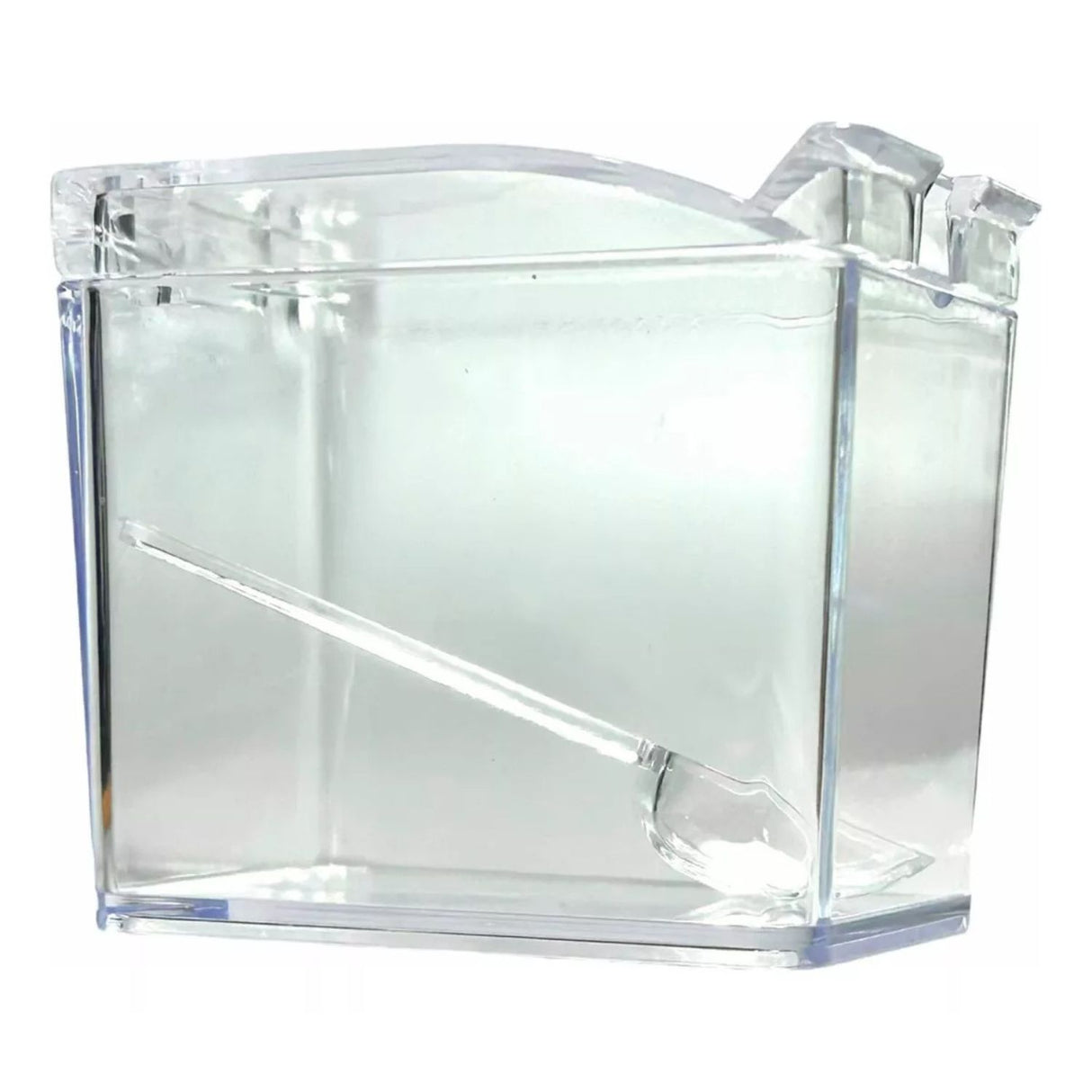 Especiero acrílico transparente de 4 compartimientos, 24 cm, con tapa hermética para mantener especias frescas y organizadas en la cocina.-1-2-1
