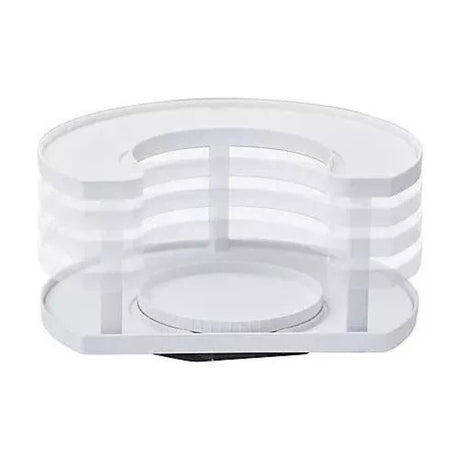 Especiero giratorio de 2 pisos, color blanco, plástico resistente, diámetro 34 cm, ideal para organizar especias y condimentos en la cocina.-2