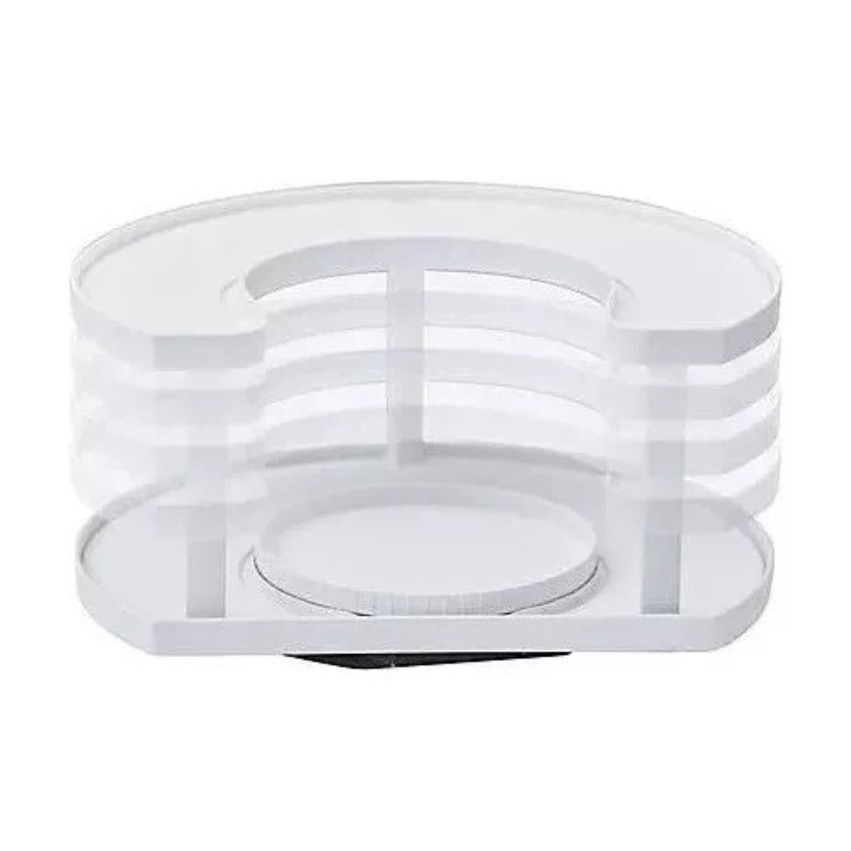 Especiero giratorio de 2 pisos, color blanco, plástico resistente, diámetro 34 cm, ideal para organizar especias y condimentos en la cocina.-1-2-1