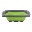 Colador extensible plegable verde de 39 cm, ideal para escurrir pasta y verduras. Resistente, fácil de limpiar y compacto para almacenamiento.-1-1-1