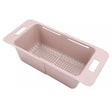 Escurridor de cocina rosa de 48 cm, plástico resistente, ideal para lavar y escurrir verduras y frutas con drenaje eficiente.-1-1-1