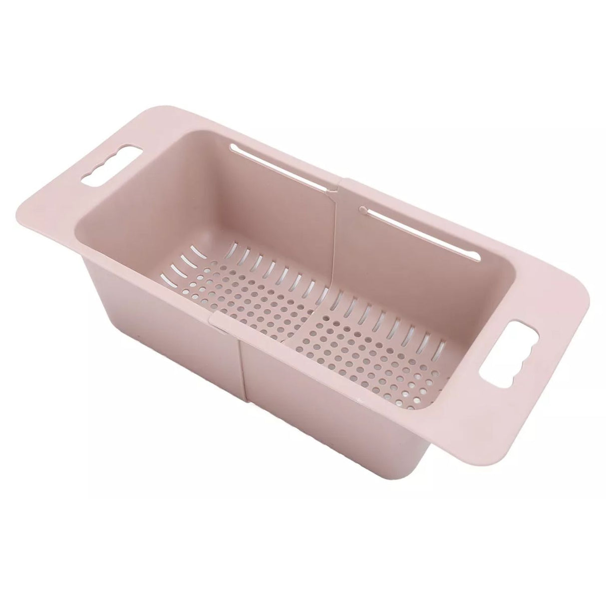 Escurridor de cocina rosa de 48 cm, plástico resistente, ideal para lavar y escurrir verduras y frutas con drenaje eficiente.-1-1-1