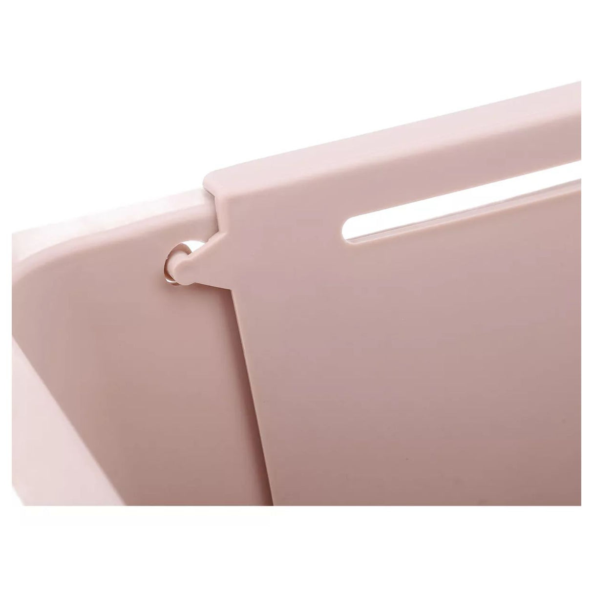 Escurridor de cocina rosa de 48 cm, plástico resistente, ideal para lavar y escurrir verduras y frutas con drenaje eficiente.-3