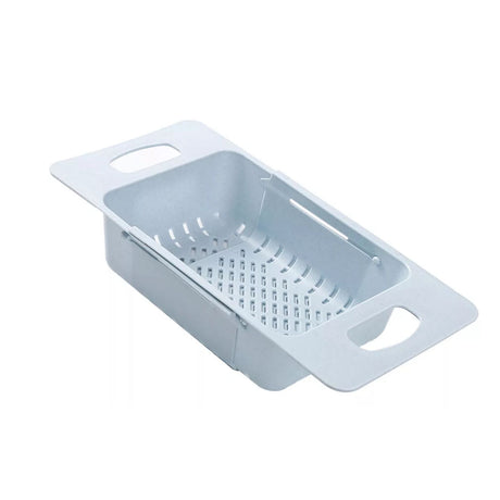 Escurridor de cocina celeste de 48 cm, plástico duradero, ideal para escurrir frutas, verduras y pastas con diseño ergonómico.-1-1-1