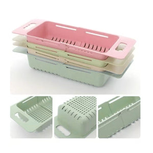Escurridor de cocina verde de 48 cm, plástico resistente, ideal para drenar verduras y pastas, diseño ergonómico y fácil de limpiar.-1-4-1