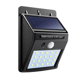 Luz Solar LED de Pared negra mate, 20 LEDs, resistente a la intemperie, ideal para jardines y patios, con carga solar automática.-1