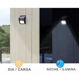 Luz Solar LED de Pared negra mate, 20 LEDs, resistente a la intemperie, ideal para jardines y patios, con carga solar automática.-3