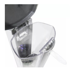Dispensador de jabón líquido gris moderno de 350mL, fabricado en plástico ABS, con dosificación controlada y diseño ergonómico para uso fácil.-4