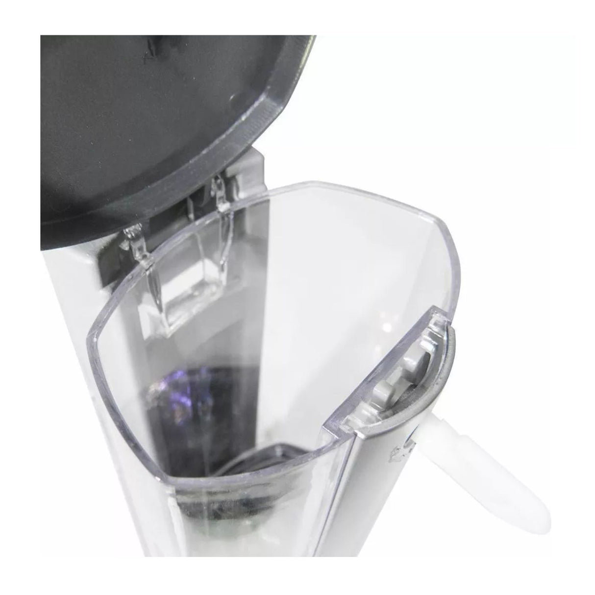 Dispensador de jabón líquido gris moderno de 350mL, fabricado en plástico ABS, con dosificación controlada y diseño ergonómico para uso fácil.-1-4-1