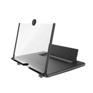 Soporte amplificador de imagen negro de 27 cm, fabricado en plástico y vidrio templado, ideal para pantallas de hasta 15 kg.-1-1-1