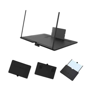 Soporte amplificador de imagen negro de 27 cm, fabricado en plástico y vidrio templado, ideal para pantallas de hasta 15 kg.-1-3-1