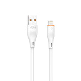 Cable Lightning blanco de 1 metro, nylon trenzado, carga rápida y transferencia de datos para dispositivos Apple. Ideal para uso diario.-1