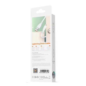 Cable Lightning blanco de 1 metro, nylon trenzado, carga rápida y transferencia de datos para dispositivos Apple. Ideal para uso diario.-1-4-1