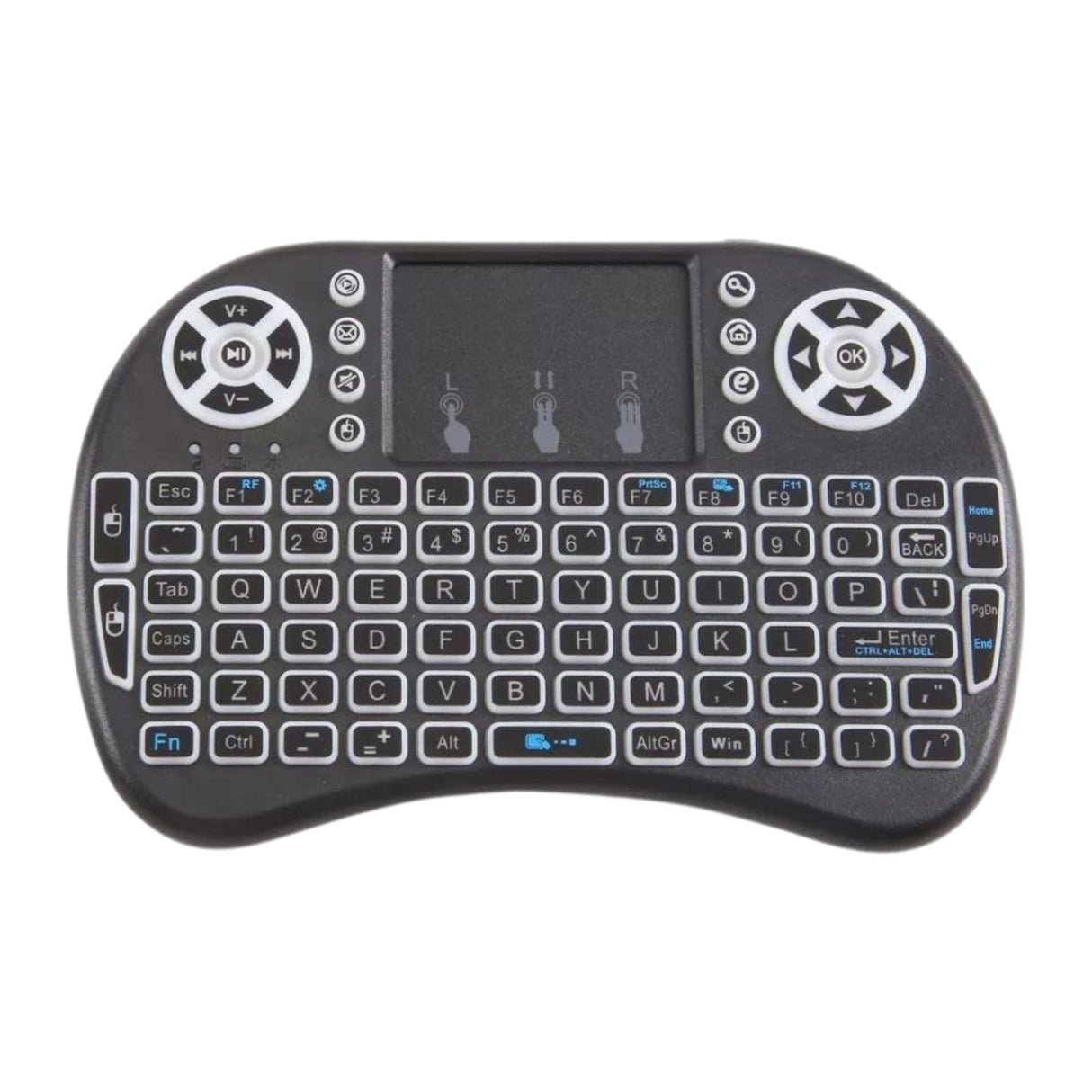 Mini Teclado Táctil negro de 9 cm, compacto y resistente, ideal para laptops y tablets. Superficie fácil de limpiar y antideslizante.-1