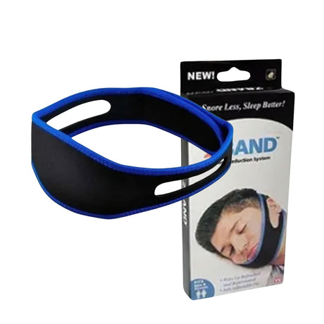 Cintillo antironquidos azul de 19 cm, ergonómico y suave, reduce ruido para meditación y estudio. Ideal para uso diario y viajes.-1-1-1
