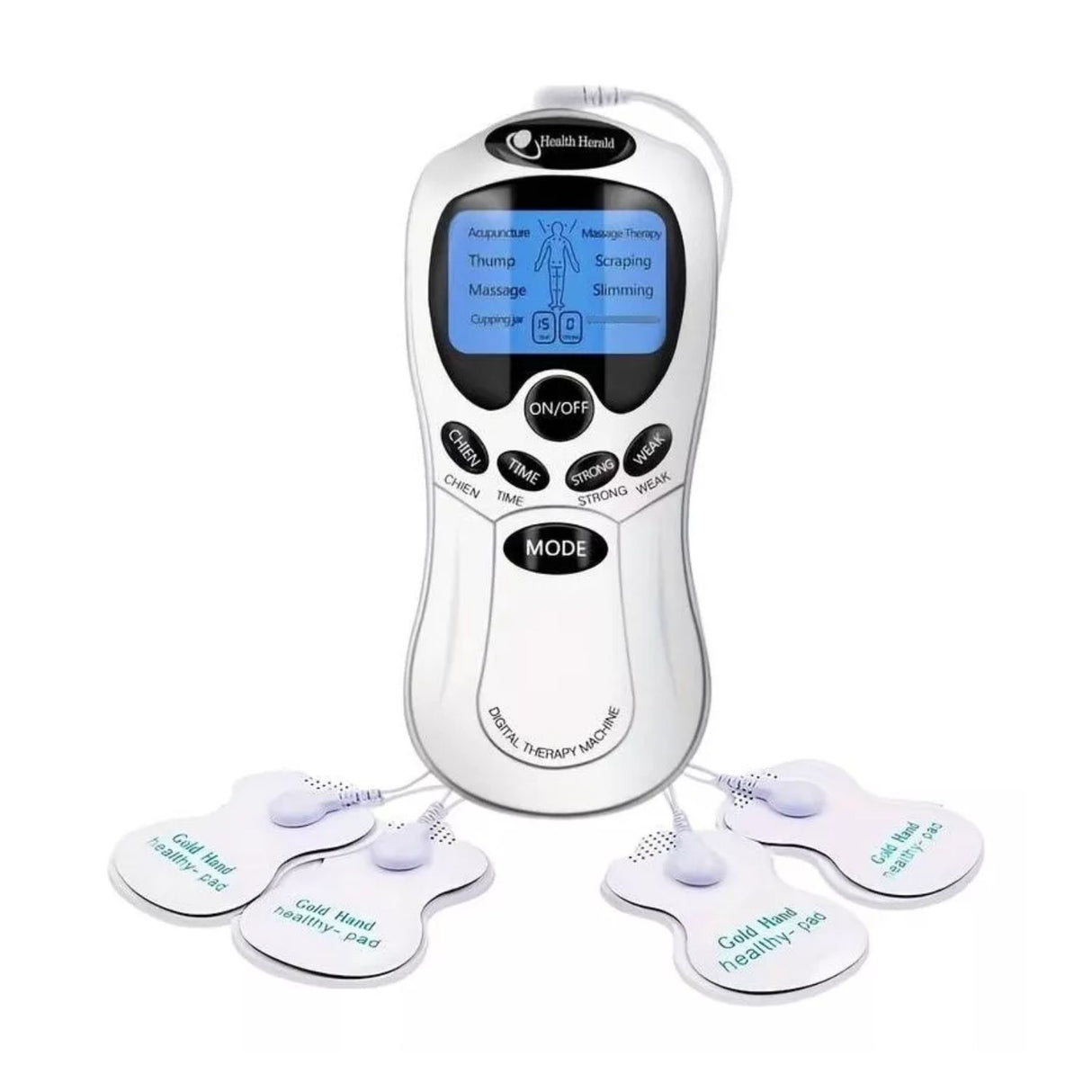 Parches Electro Físicos Terapéuticos de 16 cm en gris, fabricados con gel hipoalergénico, alivian el dolor y estimulan músculos.-1-1-1