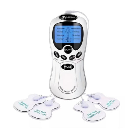 Parches Electro Físicos Terapéuticos de 16 cm en gris, fabricados con gel hipoalergénico, alivian el dolor y estimulan músculos.-1-1-1